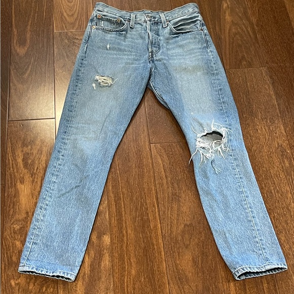 Levi's Other - Levi’s 501 S Skinny Distressed Button Fly Jeans - size W28 L28